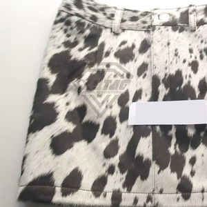 <b>Men</b> <b>Animal</b> Print Short Shorts Mid Waist Button Fly Casual Style Printed Design Wholesale Rate Custom Cowhide Leather Jacket - Product Image 3