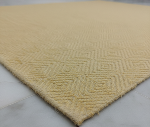 พรมผ้าแจ็คการ์ดสีทอง/สีเหลืองผ้าคอตตอนแท้ | เครื่องทำพรมปูพื้นแบบแบนลายดอกไม้กันลื่นกลับด้านได้ - Product Image 3