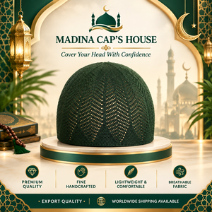 Chapeau Kufi musulman tricoté ajouré unisexe, couleur unie, extensible, respirant, bonnet chimio en coton, turban, exporté du Bangladesh - Product Image 5
