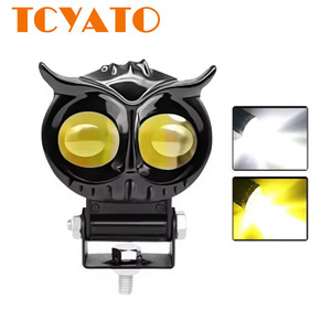Feux LED TCYATO pour moto Owl, feux LED pour moto 12V-85V, faisceau double jaune et blanc, haute luminosité, LED pour moto - Product Image 1