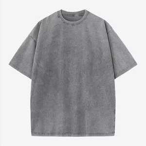 Camiseta de Algodón Oversize para Hombre, Azul Sólido, Cuello Redondo, Manga Corta, Estilo Casual, Tejido Jersey, Teñido Liso, Corte Regular - Product Image 6