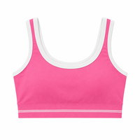 Groothandel OEM ODM Sportbeha voor vrouwen 75% Nylon 25% Spandex 240gsm Roze Medium Support Contrast Binding Zachte Gymbeha