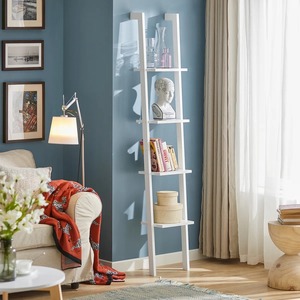 Estante de escalera de metal blanco de estilo moderno, perfecto para exhibir esculturas, decoración, sala de estar, dormitorio y oficina, estante de almacenamiento artístico. - Product Image 6