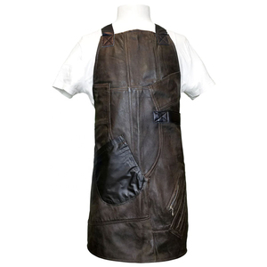 Tablier en soie réglable à suspendre autour du cou, avec logo personnalisé, poches, en toile, pour restaurant, travail, cuisine, gaufré, pour hommes - Product Image 4