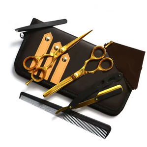 Kit de Tijeras de Peluquería Profesionales de Acero Inoxidable de Primera Calidad con Recubrimiento de Color, Juego de Tijeras para Adelgazar el Cabello con Peine y Pinza, Herramientas de Salón - Product Image 5