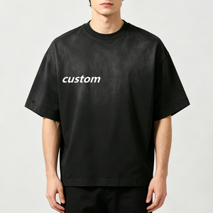 Camiseta de Manga Corta con Cuello Redondo para Hombre, Personalizada con Estampado de Letras, Talla Grande, 100% Poliéster, Corte Regular, Informal, Ecológica, Transpirable, Resistente al Ácido - Product Image 1