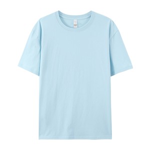 T-shirt uni pour hommes, col rond, en coton, léger, respirant, confortable, haut décontracté pour l'été, à porter au quotidien - Product Image 4