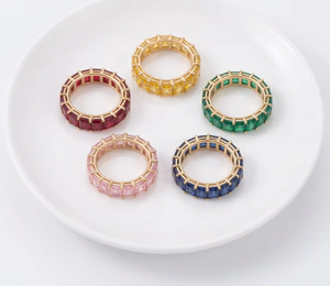 แหวนทองคำขาว 14k ประดับมรกตทรงแปดเหลี่ยมเพาะเลี้ยง สำหรับผู้หญิง เครื่องประดับหรูหราสำหรับงานแต่งงาน - Product Image 3