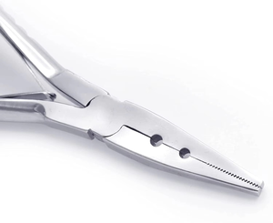 Pince professionnelle pour extensions de cheveux en acier inoxydable, conception à 2 trous pour l'installation et le retrait - Product Image 3
