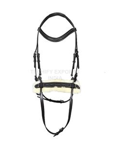 Brida de cuero inglés premium para caballo con narquileras acolchadas de piel de oveja |   Cabezada Anatómica |   Equipo de Equitación Acolchado Suave MS - Product Image 1