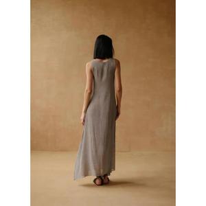 Vestido Largo de Verano para Mujer, sin Mangas, Cuello en V, Estampado Floral, Ecológico, Casual, Holgado, Minimalista y Elegante - Product Image 5