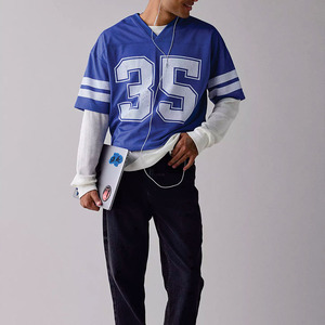 เสื้อเจอร์ซีย์อเมริกันฟุตบอลทรงโอเวอร์ไซส์สไตล์ Y2K ผ้าตาข่าย ระบายอากาศได้ดี สำหรับผู้ชาย เหมาะสำหรับฝึกซ้อมและแข่งขัน รับผลิตแบบ OEM ขายส่งสำหรับผู้ซื้อในสหรัฐอเมริกา - Product Image 3