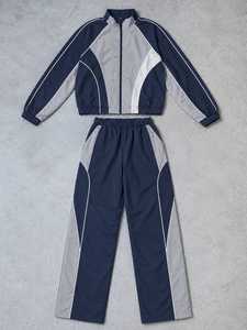 Custom mens two piece jacket <b>pants</b> with lightweight <b>nylon</b> fabric for fashion apparel buyers - Product Image 3
