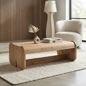 Mesa de centro Santorini de madera premium, minimalista, de madera maciza de teca, rectangular, para sala de estar, mesa baja, unidades para espacios reducidos - Product Image 2