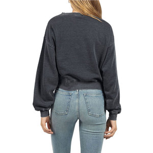 Sweat-shirt à capuche décontracté en coton tricoté pour femme, avec logo frontal, couleur unie, col rond, ODM, écologique et respirant – Collection Automne - Product Image 4