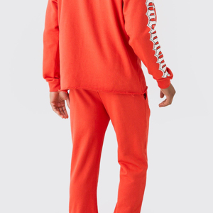 Street Wear Cotton Male Tracksuit Custom 2 Pieces Sport Flare Tracksuit Set Men Clothing Hooded Tracksuit for Men <b>Winter</b> Season - Product Image 4