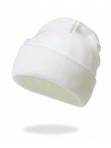Bonnet unisexe en laine chaud d'hiver, style jacquard à lettres, tricoté, sans revers, pour le ski et les voyages - Product Image 3