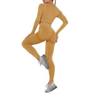 Conjunto de Leggings y Top sin Costuras Premium para Mujer – Ropa Deportiva de Yoga y Gimnasio de Alta Calidad OEM, Traje de Fitness Personalizado - Product Image 3