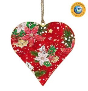 Heart Shaped Mushroom Print Christmas Ornament Classic Style Handicraft Woodland Mushroom Heart Hanging Decor - Product Image 6