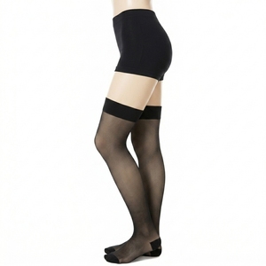 Collants noirs sans couture en maille pour femmes, effet bas de cuisse, avec short intégré, pour pickleball, tennis et sports - Product Image 1