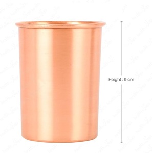 Verre à boire en cuivre écologique de qualité supérieure, anti-fuite, durable, finition rustique, gobelet de stockage d'eau pour le bien-être ayurvédique - Product Image 2