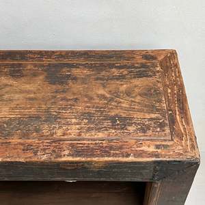 Vitrina rústica antigua de madera maciza de olmo, aparador con estantes abiertos, vitrina vintage estilo granja para sala de estar - Product Image 5