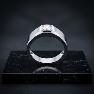 <b>Men</b>’s Round Cut <b>White</b> <b>Gold</b> Diamond <b>Ring</b> Luxury Wedding Engagement Band Premium Wholesale Fine Jewelry - Product Image 1
