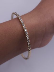 3.09 CT Lab Grown Diamond Bangle <b>Bracelet</b> in 18K Gold Plated | IGI Certified Luxury Bridal Wedding Jewelry - Product Image 3