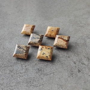 Pierre précieuse naturelle de jaspe biscuit, taille carrée à facettes, calibrée, qualité supérieure, en vrac - Product Image 2