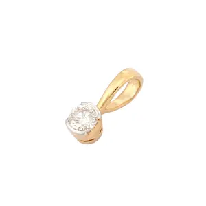 Lujo hecho a mano 18K oro amarillo diamante natural solitario colgante regalo de aniversario para mujeres colgantes y dijes - Product Image 1