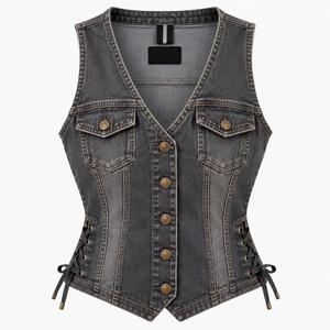 Proveedor de chalecos vaqueros personalizados para trabajo, chalecos vaqueros utilitarios para mujer, fábrica de marca privada para marcas estadounidenses - Product Image 4