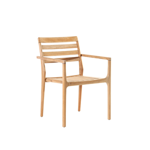 Modern Outdoor Solid Teak Waterproof Eco-Friendly Stacking Armchair <b>Garden</b> Patio Dining <b>Chair</b> for Hotel Restaurant - Product Image 1
