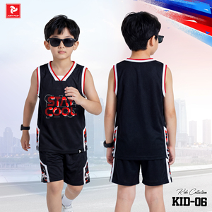 JUST PLAY Ensemble de maillot de basket sans manches pour enfants, col en V, maille respirante, vêtements de sport KID-06, vêtements pour garçons et enfants - Product Image 6