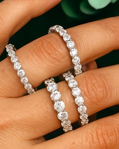 Luxury 925 <b>Sterling</b> <b>Silver</b> Moissanite Diamond Eternity Band – Stackable Wedding <b>Rings</b> <b>Set</b> for Women, Custom Jewelry Wholesale - Product Image 6