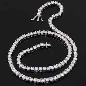 Luxury Iced Cuban Chain Moissanite White Gold Finish Hip Hop <b>Statement</b> <b>Necklace</b> for Men Women Premium IGI Certified Fashion - Product Image 2