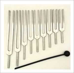 ชุดส้อมเสียงสแตนเลสสตีลแบบถ่วงน้ำหนักสำหรับจักระ พร้อมโลโก้สั่งทำ ความถี่ 64-512Hz คู่มือการใช้งานสำหรับการบำบัดด้วยเสียง - Product Image 6