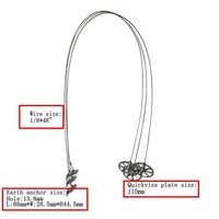 Kit d'ancrage au sol en aluminium avec plaque de fixation rapide - Ancrage facile à accrocher avec câble de 48 pouces de long x 1/8 pouce