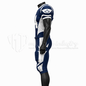 Conjunto de Uniforme de Fútbol Americano Personalizado, Camiseta y Pantalones Acolchados, Azul y Blanco, Ropa Deportiva de Alto Rendimiento - Product Image 4