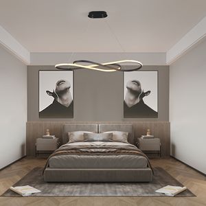 39\" Modern LED Pendant <b>Light</b> Infinity Design Hanging Ceiling Fixture Adjustable Height Dimmable for Living Room <b>Dining</b> Room - Product Image 1