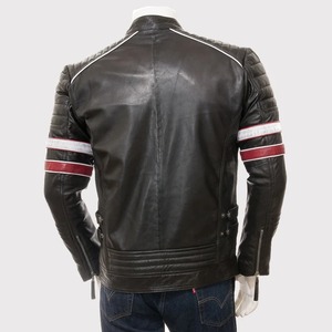 เสื้อแจ็คเก็ตหนังสำหรับผู้ชายสไตล์คลาสสิกสำหรับการแข่งรถ - Product Image 2