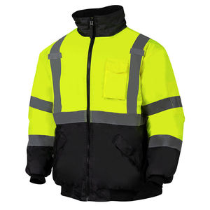 Unisex High Visibility Reflective <b>Waterproof</b> Breathable Nylon <b>Work</b> Jacket with Reflective Stripes for Traffic Use - Product Image 5
