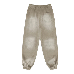 Pantalon de survêtement délavé personnalisé avec logo pour homme, 100 % coton, haute qualité, anti-boulochage, coupe droite, style décontracté taille mi-haute - Product Image 2