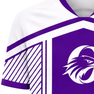 Conjunto de Uniforme de Fútbol Personalizado en Morado y Blanco, Uniforme de Fútbol que Absorbe la Humedad, Ropa Deportiva Profesional para Equipos, Kit para Partidos, Alibaba.com - Product Image 6