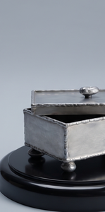 Caja de Almacenamiento Rectangular de Metal Plateado con Base, para Frutos Secos y Aperitivos, Decorativa - Product Image 5