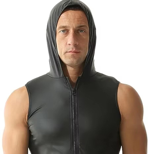 Men's Casual Thickly Fleece PU Leather Vest Waistcoat Covered Design Men Breathable <b>Plus</b> <b>Size</b> Men's Tank <b>Tops</b> - Product Image 1