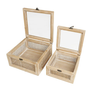 Ensemble de 2 boîtes de rangement décoratives en bois manufacturé - Product Image 6