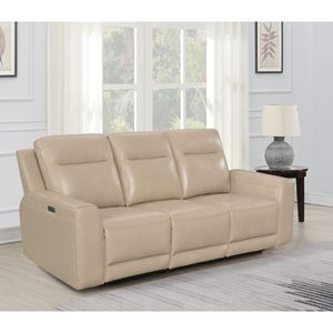 Lussuoso stile di transizione di gruppo potente reclinabile in pelle con doppio poggiapiedi articolato poggiatesta - Product Image 1
