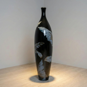 Artistic Floral Glass Vase Luxury Decorative <b>Tall</b> Vase For Home Interior and <b>Table</b> Display Centerpiece - Product Image 1