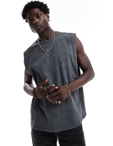 T-shirt ample sans manches en coton pour homme, coupe oversize, personnalisable rapidement pour le sport et la gym, 100% coton tissé, séchage rapide - Product Image 1