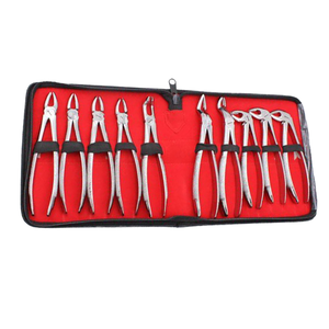 Ensemble de forceps dentaires en acier, pinces d'extraction chirurgicales pour molaires supérieures et inférieures, poignée moletée manuelle, 10 pièces - Product Image 2